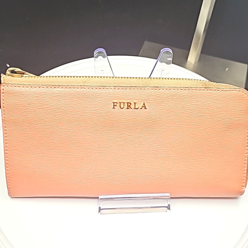 FURLA - Pink - Salmon Leather Long Wallet - Picture 1 of 5